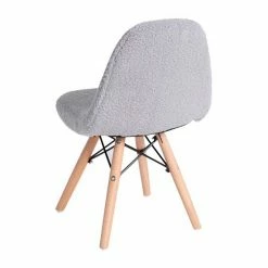 Emma+Oliver Emma And Oliver Children's Dorset Series Gray Faux Sherpa Accent Chair With Beechwood Legs For Bedroom, Play Room And More -Emma+Oliver shop unnamed file 3321