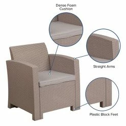 Emma+Oliver Emma And Oliver Light Gray Faux Rattan Chair With Light Gray Cushion -Emma+Oliver shop unnamed file 3326