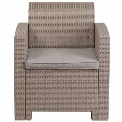 Emma+Oliver Emma And Oliver Light Gray Faux Rattan Chair With Light Gray Cushion -Emma+Oliver shop unnamed file 3327