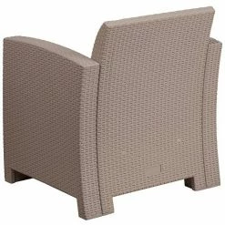 Emma+Oliver Emma And Oliver Light Gray Faux Rattan Chair With Light Gray Cushion -Emma+Oliver shop unnamed file 3328
