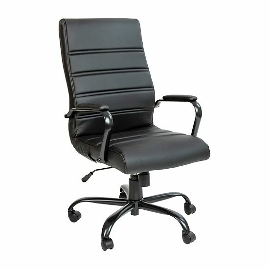 Emma+Oliver Emma And Oliver High Back Black LeatherSoft Executive Swivel Office Chair - Rose Gold Frame/Arms Blackleathersoftchrome 11 Emma+Oliver Emma And Oliver High Back Black LeatherSoft Executive Swivel Office Chair - Rose Gold Frame/Arms Blackleathersoftchrome - Image 11