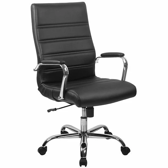 Emma+Oliver Emma And Oliver High Back Black LeatherSoft Executive Swivel Office Chair - Rose Gold Frame/Arms Blackleathersoftchrome 12 Emma+Oliver Emma And Oliver High Back Black LeatherSoft Executive Swivel Office Chair - Rose Gold Frame/Arms Blackleathersoftchrome - Image 12