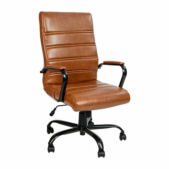 Emma+Oliver Emma And Oliver High Back Black LeatherSoft Executive Swivel Office Chair - Rose Gold Frame/Arms Blackleathersoftchrome 13 Emma+Oliver Emma And Oliver High Back Black LeatherSoft Executive Swivel Office Chair - Rose Gold Frame/Arms Blackleathersoftchrome - Image 13
