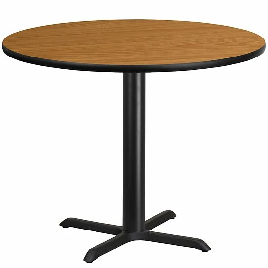 Emma+Oliver Emma And Oliver 42"RD Natural Laminate Table Top With 33"x33" Base 1 Emma+Oliver Emma And Oliver 42"RD Natural Laminate Table Top With 33"x33" Base