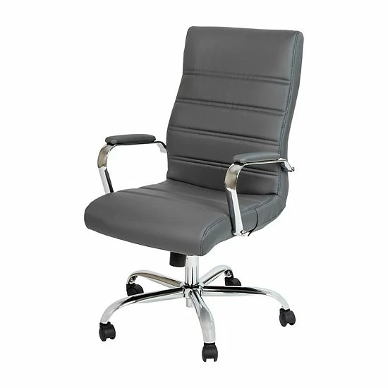 Emma+Oliver Emma And Oliver High Back Black LeatherSoft Executive Swivel Office Chair - Rose Gold Frame/Arms Blackleathersoftchrome 14 Emma+Oliver Emma And Oliver High Back Black LeatherSoft Executive Swivel Office Chair - Rose Gold Frame/Arms Blackleathersoftchrome - Image 14