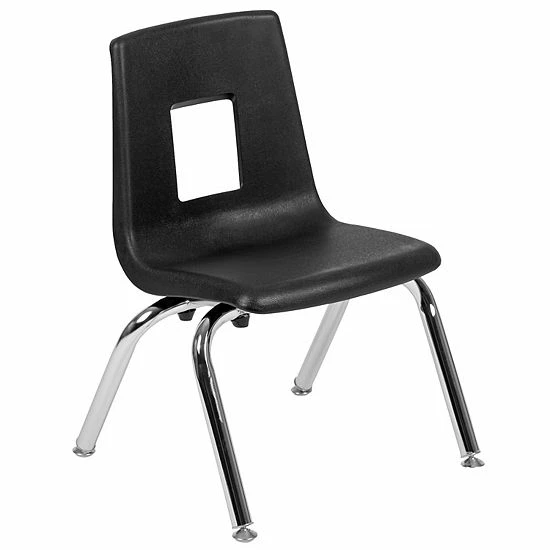 Emma+Oliver Emma And Oliver Black Student Stack School Chair - 12-inch 1 Emma+Oliver Emma And Oliver Black Student Stack School Chair - 12-inch