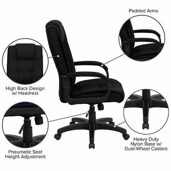 Emma+Oliver Emma and Oliver High Back Black Fabric Multi-Line Stitch Swivel Office Chair with Arms Emma+Oliver Emma And Oliver High Back Black Fabric Multi-Line Stitch Swivel Office Chair With Arms -Emma+Oliver shop unnamed file 339