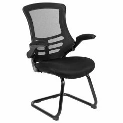 Emma+Oliver Emma And Oliver Black Mesh Sled Base Side Reception Chair With LeatherSoft Seat And Flip-Up Arms 13 Emma+Oliver Emma And Oliver Black Mesh Sled Base Side Reception Chair With LeatherSoft Seat And Flip-Up Arms -Emma+Oliver shop unnamed file 3408