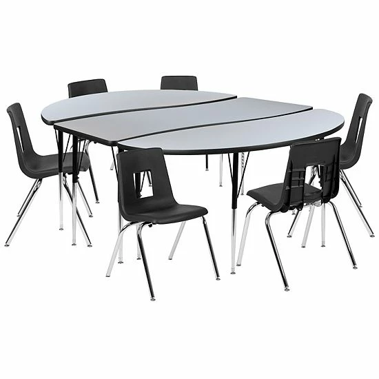 Emma+Oliver Emma and Oliver 86" Oval Wave Activity Table Set with 18" Student Stack Chairs, Oak/Black Emma+Oliver Emma And Oliver 86" Oval Wave Activity Table Set With 18" Student Stack Chairs, Oak/Black -Emma+Oliver shop unnamed file 3443
