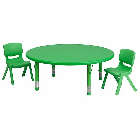 Emma+Oliver Emma and Oliver 45" Round Blue Plastic Adjustable Activity Table Set-2 Chairs Natural Emma+Oliver Emma And Oliver 45" Round Blue Plastic Adjustable Activity Table Set-2 Chairs Natural -Emma+Oliver shop unnamed file 3465