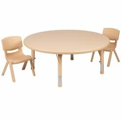 Emma+Oliver Emma And Oliver 45" Round Blue Plastic Adjustable Activity Table Set-2 Chairs Natural 6 Emma+Oliver Emma And Oliver 45" Round Blue Plastic Adjustable Activity Table Set-2 Chairs Natural -Emma+Oliver shop unnamed file 3471
