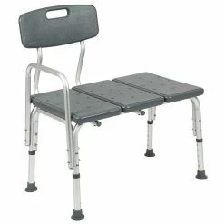Emma+Oliver Emma And Oliver 300 Lb. Capacity Adjustable Gray Bath & Shower Medical Transfer Bench