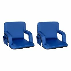Emma+Oliver Emma And Oliver Set Of 2 Blue Portable Stadium Chairs With Armrests, Reclining Padded Back & Seat, Lightweight Metal Frame & Backpack Straps 14 Emma+Oliver Emma And Oliver Set Of 2 Blue Portable Stadium Chairs With Armrests, Reclining Padded Back & Seat, Lightweight Metal Frame & Backpack Straps -Emma+Oliver shop unnamed file 35