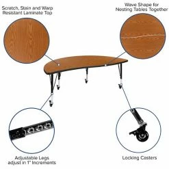 Emma+Oliver Emma And Oliver Mobile 60" Half Circle Wave Flexible Collaborative Oak Kids Adjustable Activity Table 2 Emma+Oliver Emma And Oliver Mobile 60" Half Circle Wave Flexible Collaborative Oak Kids Adjustable Activity Table -Emma+Oliver shop unnamed file 3527