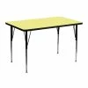 Emma+Oliver Emma And Oliver 30x48 Yellow Thermal Laminate Adjustable Activity Table