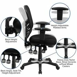 Emma+Oliver Emma And Oliver Mid-Back Black Mesh Multifunction Ergonomic Office Chair With Adjustable Arms 7 Emma+Oliver Emma And Oliver Mid-Back Black Mesh Multifunction Ergonomic Office Chair With Adjustable Arms -Emma+Oliver shop unnamed file 356
