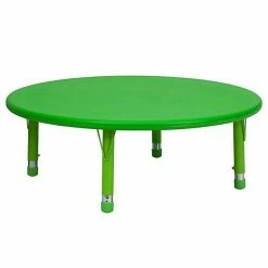 Emma+Oliver Emma And Oliver 45" Round Blue Plastic Height Adjustable Activity Table Green