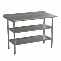 Emma+Oliver Emma And Oliver NSF Certified Stainless Steel 18 Gauge Work Table With 1.5" Backsplash And Undershelves - 60"W X 24"D X 36"H