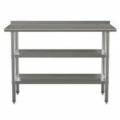 Emma+Oliver Emma And Oliver NSF Certified Stainless Steel 18 Gauge Work Table With 1.5" Backsplash And Undershelves - 60"W X 24"D X 36"H -Emma+Oliver shop unnamed file 3590