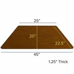 Emma+Oliver Emma And Oliver Mobile 22.5x45 Trapezoid Oak HP Laminate Adjustable Activity Table Red -Emma+Oliver shop unnamed file 3622