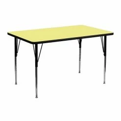 Emma+Oliver Emma And Oliver 24x48 Yellow Thermal Laminate Adjustable Activity Table