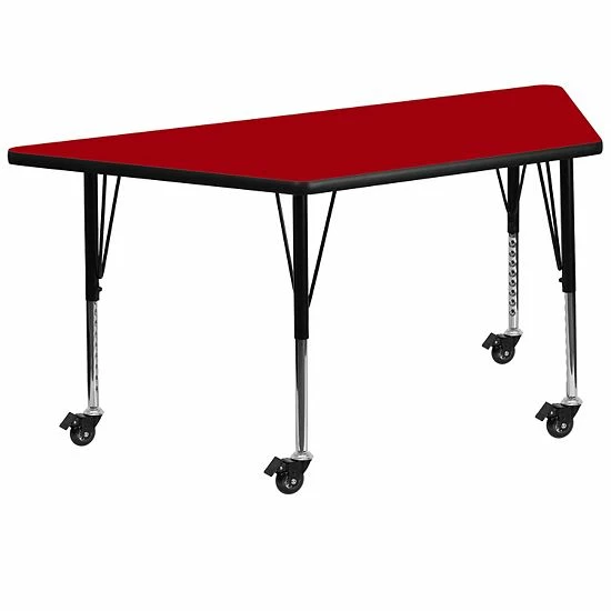 Emma+Oliver Emma and Oliver Mobile Trapezoid Grey Thermal Laminate Preschool Activity Table Red Emma+Oliver Emma And Oliver Mobile Trapezoid Grey Thermal Laminate Preschool Activity Table Red -Emma+Oliver shop unnamed file 3645