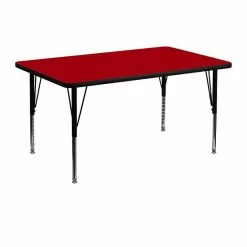 Emma+Oliver Emma And Oliver 30x48 Oak Thermal Laminate Preschool Activity Table Red