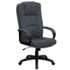 Emma+Oliver Emma And Oliver High Back Beige Fabric Executive Swivel Office Chair With Arms Gray