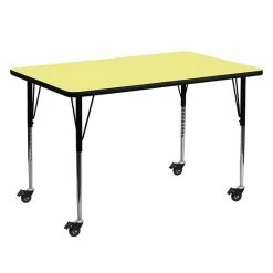 Emma+Oliver Emma And Oliver Mobile 30x60 Red Thermal Laminate Adjustable Activity Table
