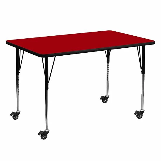 Emma+Oliver Emma And Oliver Mobile 30x60 Red Thermal Laminate Adjustable Activity Table 5 Emma+Oliver Emma And Oliver Mobile 30x60 Red Thermal Laminate Adjustable Activity Table - Image 5
