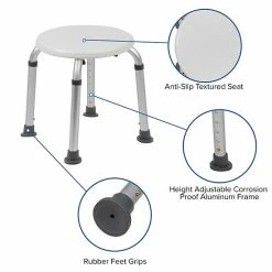 Emma+Oliver Emma And Oliver Tool-Free 300 Lb. Capacity, Adjustable White Bath & Shower Stool 2 Emma+Oliver Emma And Oliver Tool-Free 300 Lb. Capacity, Adjustable White Bath & Shower Stool -Emma+Oliver shop unnamed file 3698