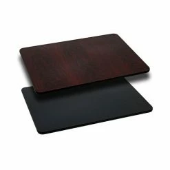 Emma+Oliver Emma And Oliver 24"x42" Rectangular Black/Mahogany Reversible Laminate Table Top Blackmahogany