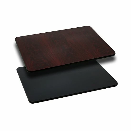 Emma+Oliver Emma And Oliver 24"x42" Rectangular Black/Mahogany Reversible Laminate Table Top Blackmahogany 1 Emma+Oliver Emma And Oliver 24"x42" Rectangular Black/Mahogany Reversible Laminate Table Top Blackmahogany