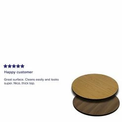 Emma+Oliver Emma And Oliver 24" Round Natural/Walnut Reversible Laminate Table Top Naturalwalnut -Emma+Oliver shop unnamed file 3722
