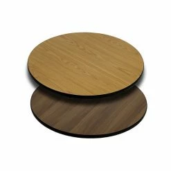 Emma+Oliver Emma And Oliver 24" Round Natural/Walnut Reversible Laminate Table Top Naturalwalnut -Emma+Oliver shop unnamed file 3724