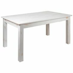 Emma+Oliver Emma And Oliver 60" X 38" Rectangular Antique Rustic Solid Pine Farm Dining Table