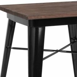 Emma+Oliver Emma And Oliver 23.5" Square Black/Wood Metal Indoor Table 11 Emma+Oliver Emma And Oliver 23.5" Square Black/Wood Metal Indoor Table -Emma+Oliver shop unnamed file 3758
