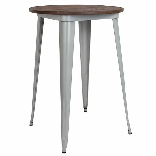 Emma+Oliver Emma and Oliver 30" Round Silver/Wood Metal Indoor Bar Height Table Emma+Oliver Emma And Oliver 30" Round Silver/Wood Metal Indoor Bar Height Table -Emma+Oliver shop unnamed file 3773