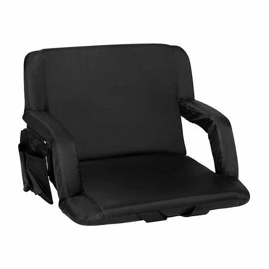 Emma+Oliver Emma And Oliver Extra Wide Portable Stadium Chair With Black Reclining Padded Back & Seat, Lightweight Metal Frame With Armrests & Backpack Straps 7 Emma+Oliver Emma And Oliver Extra Wide Portable Stadium Chair With Black Reclining Padded Back & Seat, Lightweight Metal Frame With Armrests & Backpack Straps - Image 7