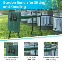 Emma+Oliver Emma And Oliver Foldable Green Garden Kneeler, Weather Resistant Iron Frame With Green Foam Seat And Included Tool Storage Pouch -Emma+Oliver shop unnamed file 3796