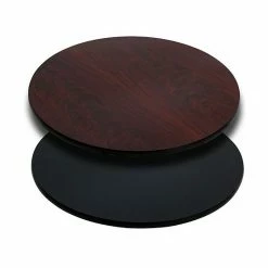 Emma+Oliver Emma And Oliver 30" Round Black/Mahogany Reversible Laminate Table Top