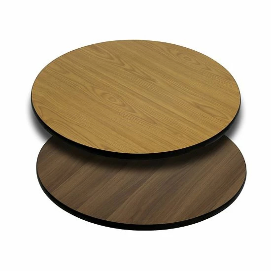 Emma+Oliver Emma And Oliver 30" Round Black/Mahogany Reversible Laminate Table Top 5 Emma+Oliver Emma And Oliver 30" Round Black/Mahogany Reversible Laminate Table Top - Image 5