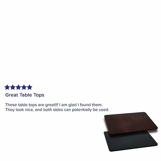 Emma+Oliver Emma And Oliver 30"x42" Rectangular Natural/Walnut Reversible Laminate Table Top Blackmahogany 3 Emma+Oliver Emma And Oliver 30"x42" Rectangular Natural/Walnut Reversible Laminate Table Top Blackmahogany - Image 3