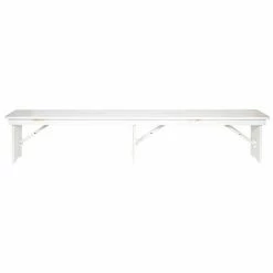 Emma+Oliver Emma And Oliver 8' X 12" Antique Rustic White Solid Pine Folding Farm Bench - Portable Bench -Emma+Oliver shop unnamed file 3836