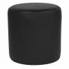 Emma+Oliver Emma And Oliver Taut Upholstered Round Ottoman Pouf In Black Fabric