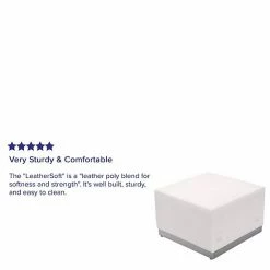 Emma+Oliver Emma And Oliver White LeatherSoft Ottoman With Brushed Stainless Steel Base Melrose White 7 Emma+Oliver Emma And Oliver White LeatherSoft Ottoman With Brushed Stainless Steel Base Melrose White -Emma+Oliver shop unnamed file 3872