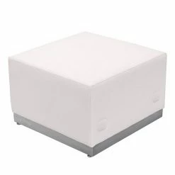 Emma+Oliver Emma And Oliver White LeatherSoft Ottoman With Brushed Stainless Steel Base Melrose White 9 Emma+Oliver Emma And Oliver White LeatherSoft Ottoman With Brushed Stainless Steel Base Melrose White -Emma+Oliver shop unnamed file 3874