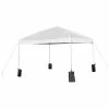 Emma+Oliver Emma And Oliver Ukko White 10'x10' Weather Resistant, UV Coated Pop Up Canopy Tent With Sandbags And Wheeled Case