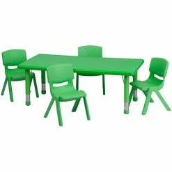 Emma+Oliver Emma And Oliver 24"W X 48"L Green Plastic Adjustable Activity Table Set-4 Chairs 6 Emma+Oliver Emma And Oliver 24"W X 48"L Green Plastic Adjustable Activity Table Set-4 Chairs -Emma+Oliver shop unnamed file 3895