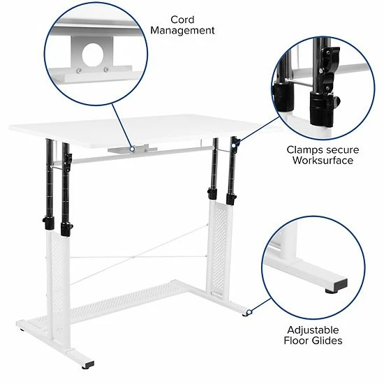 Emma+Oliver Emma and Oliver White Height Adjustable (27.25-35.75"H) Sit to Stand Home Office Desk Emma+Oliver Emma And Oliver White Height Adjustable (27.25-35.75"H) Sit To Stand Home Office Desk -Emma+Oliver shop unnamed file 3919